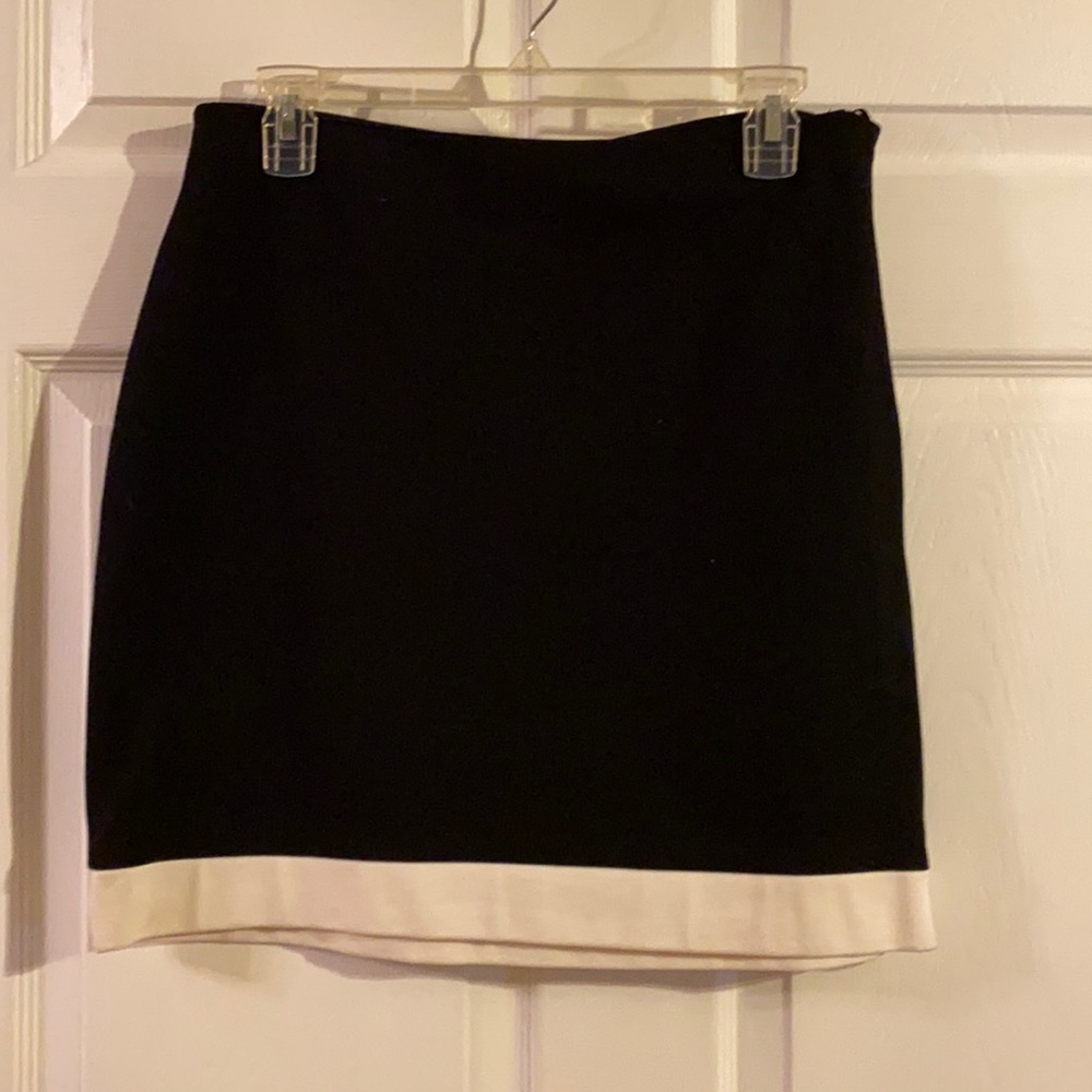 INC Black skirt with white trim on the bottom